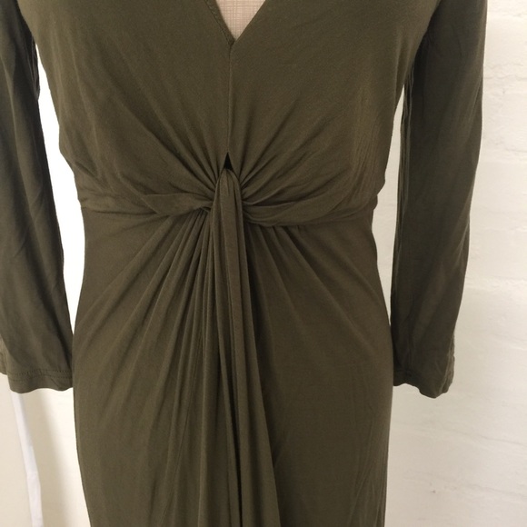 Olive Maxi Dress With Leg Slit - Picture 2 of 3